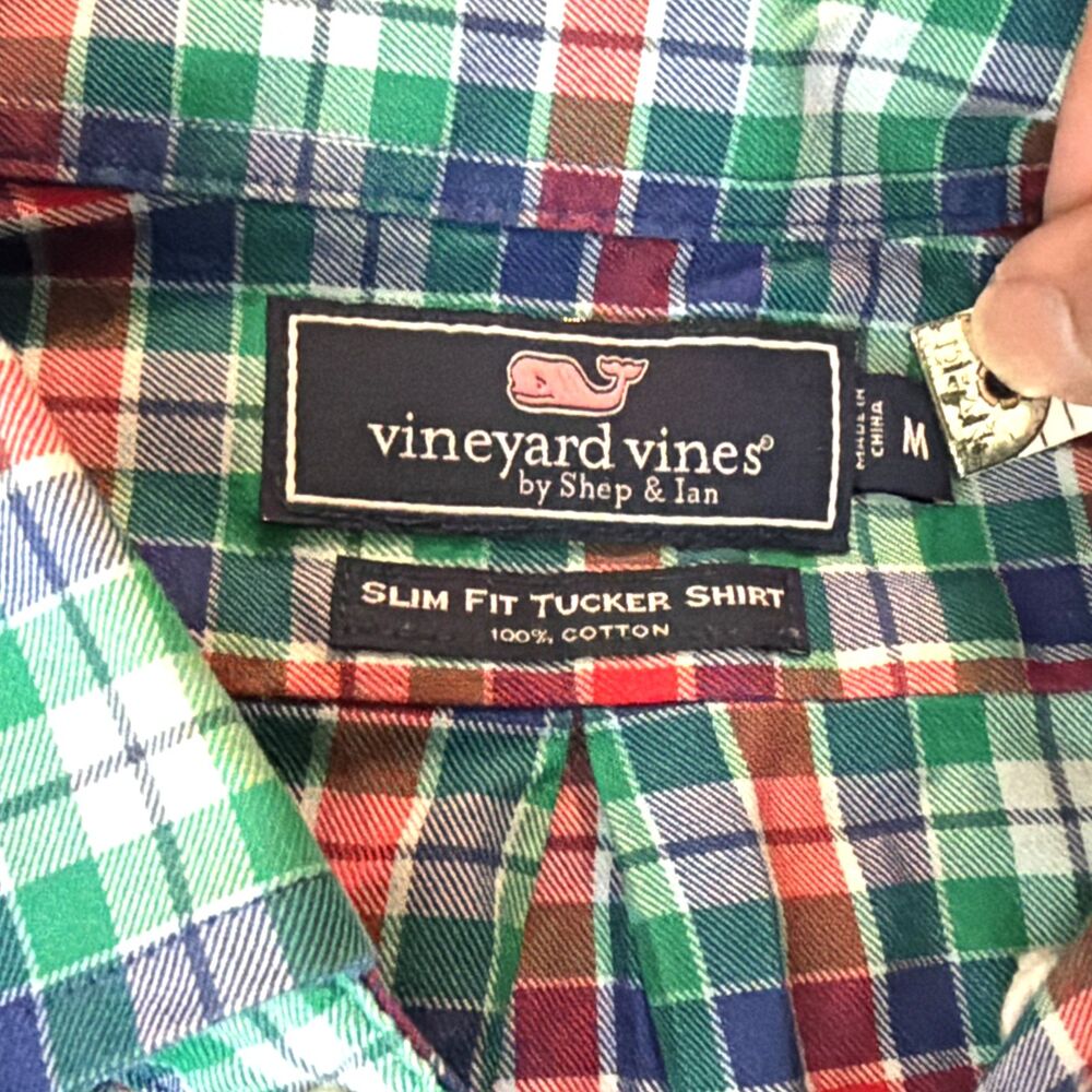 Vineyard Vines Mens Long Sleeve Button Shirt Tucker Size M Slim Fit Tucker Plaid
